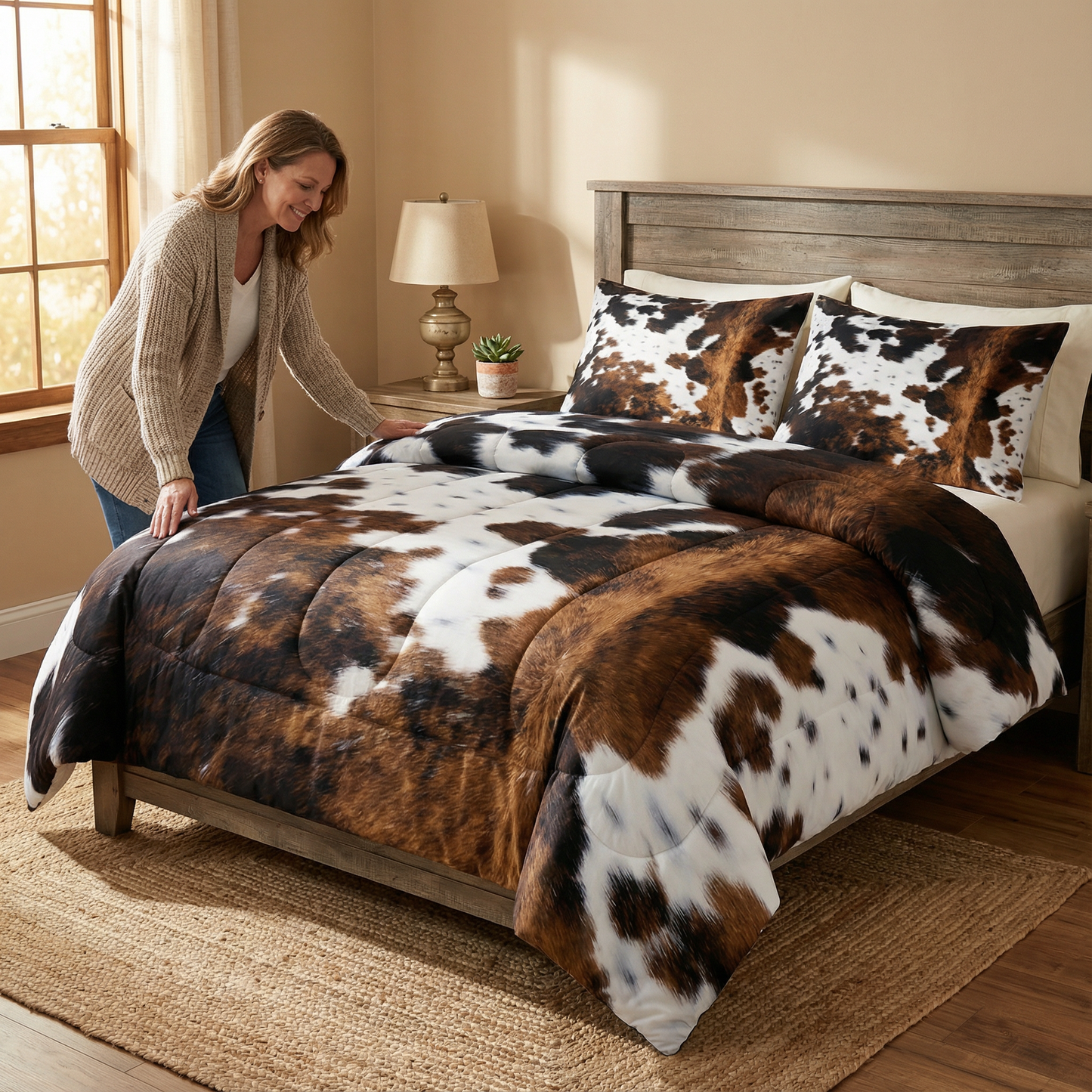 Cow Print Duvet Cover Set – Western Style for Your Bedroom