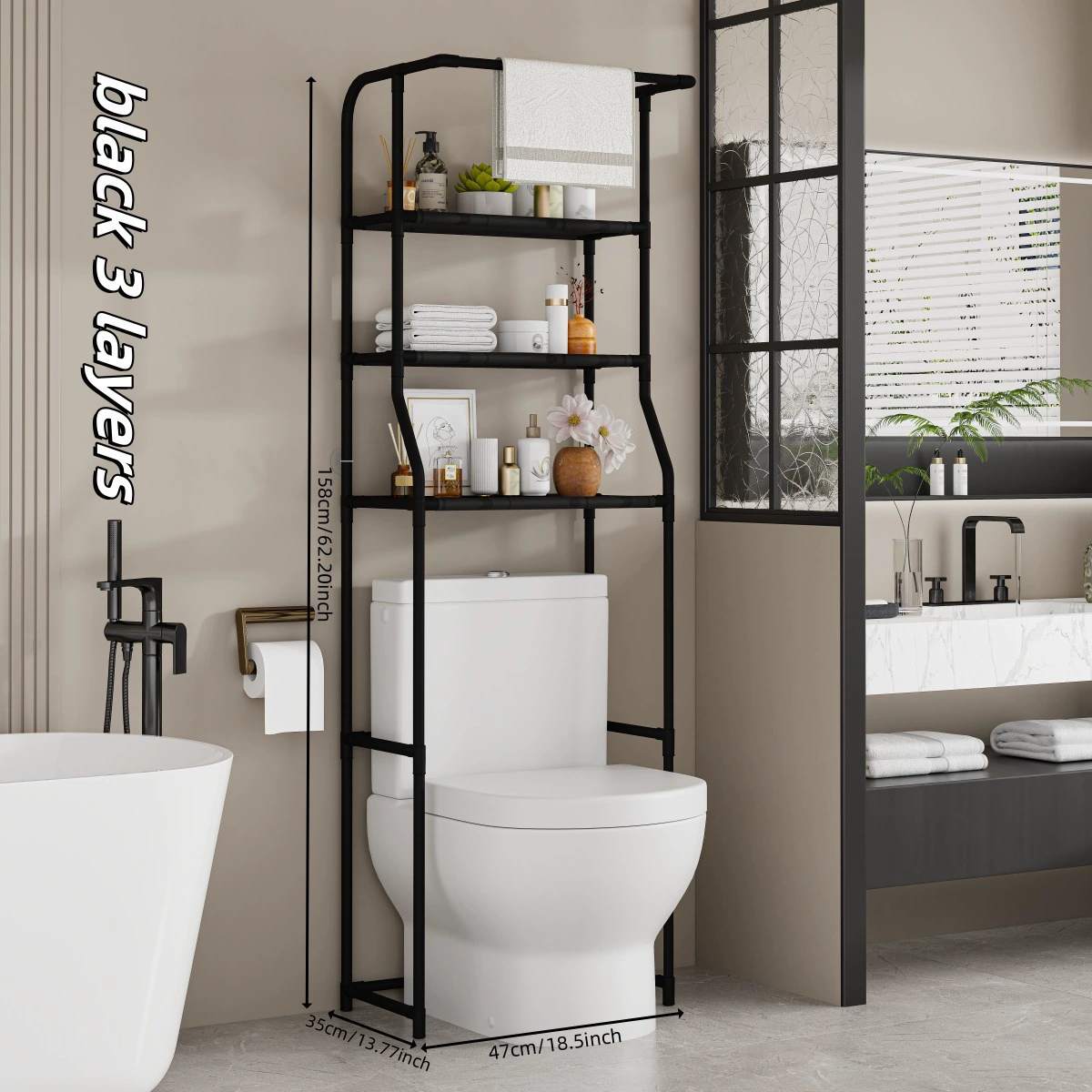 Toilet Shelf with 3 Levels