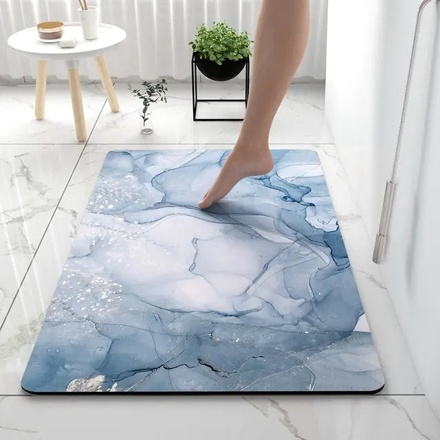 Bath mat with marble look – non-slip and highly absorbent