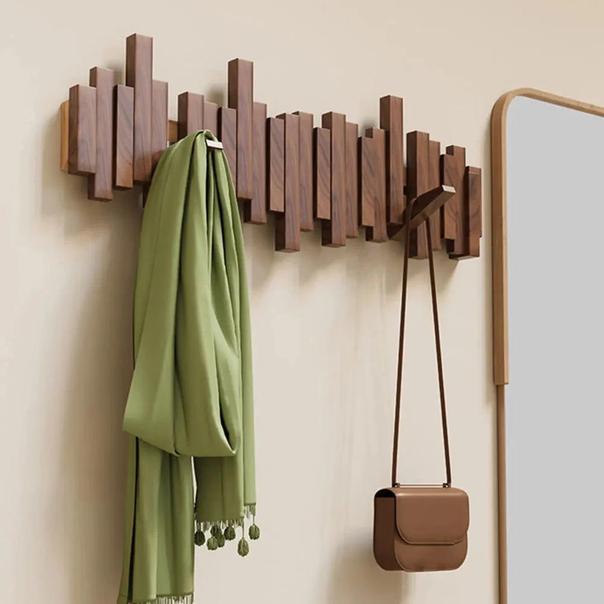Wooden wardrobe with piano design