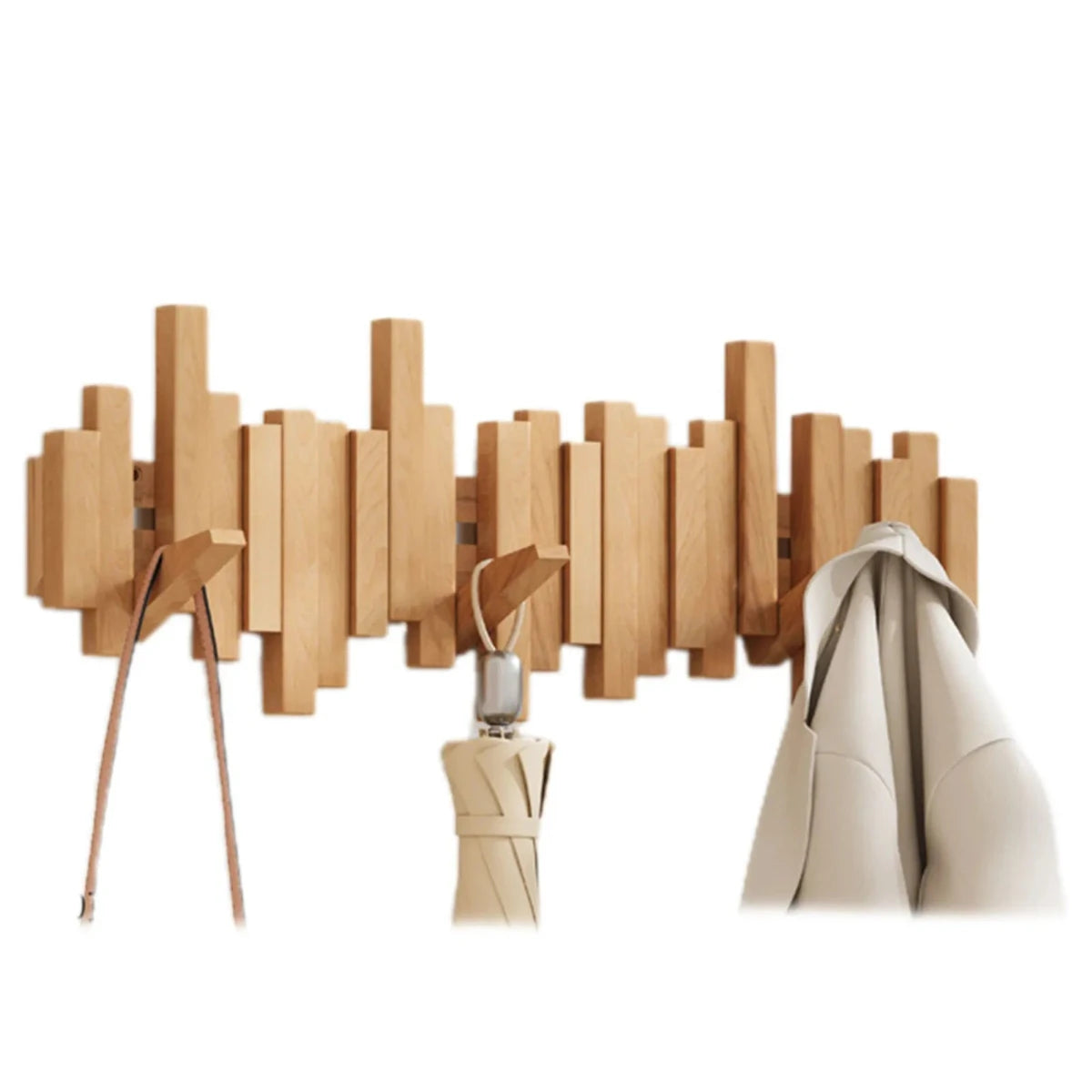 Wooden wardrobe with piano design