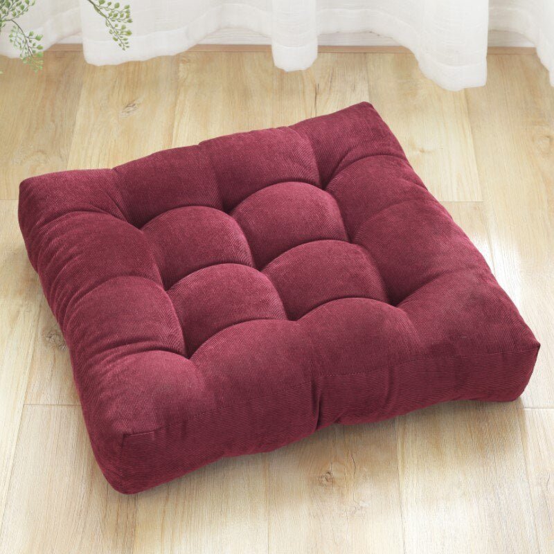 Corduroy Seat Cushion with Japanese Quilted Pattern