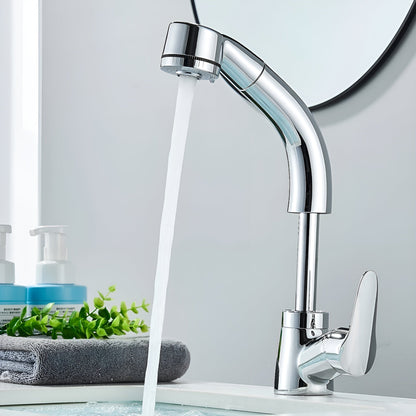 Bathroom Faucet with Pull-Out Spray Head – Extended Reach