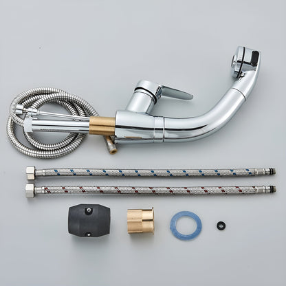 Bathroom Faucet with Pull-Out Spray Head – Extended Reach