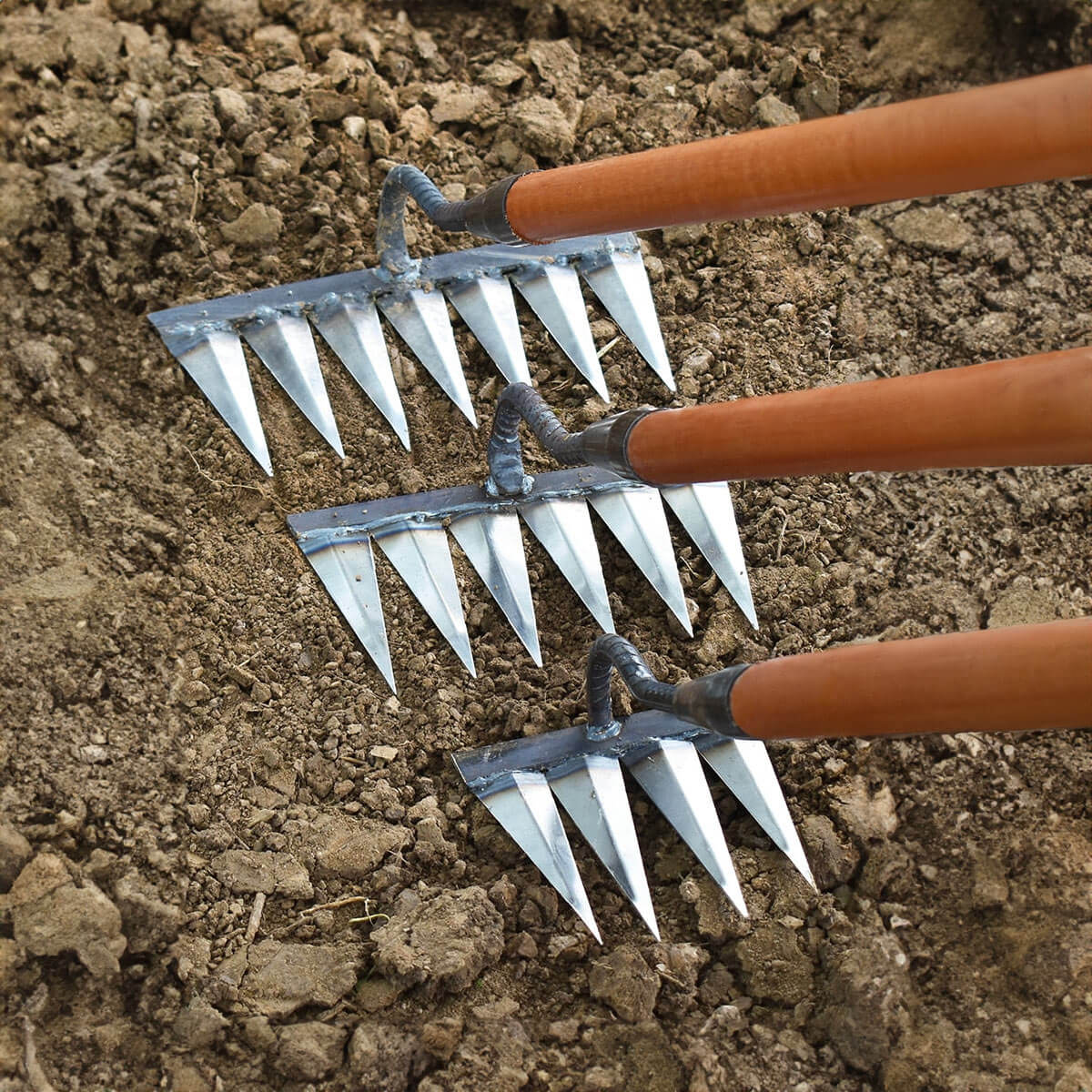 Carbon Steel Garden Hoe – Sharp Tines for Weeding and Soil Loosening