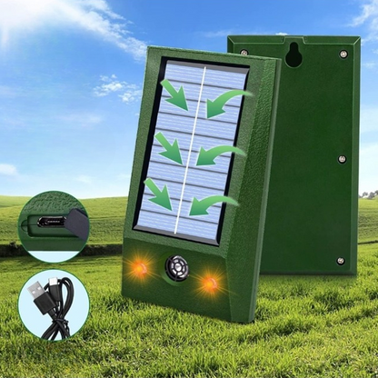 Solar pest repeller with ultrasound & LED flash – protection up to 600 m², weatherproof