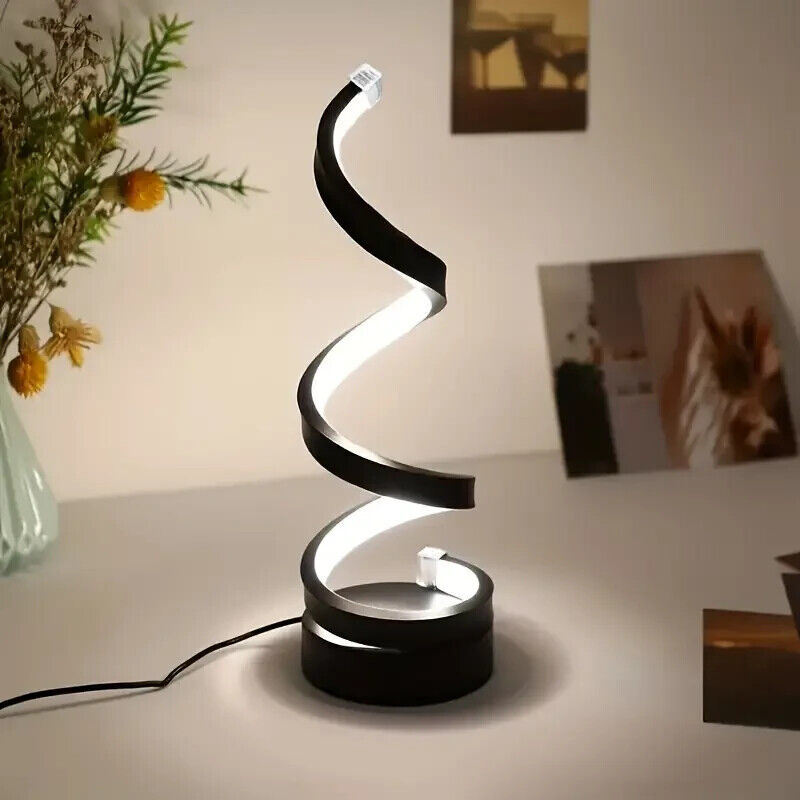 Spiral LED Table Lamp – Dimmable with Touch Control