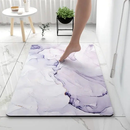 Bath mat with marble look – non-slip and highly absorbent