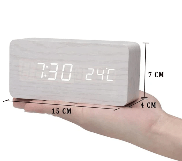 LED wooden watch with voice control