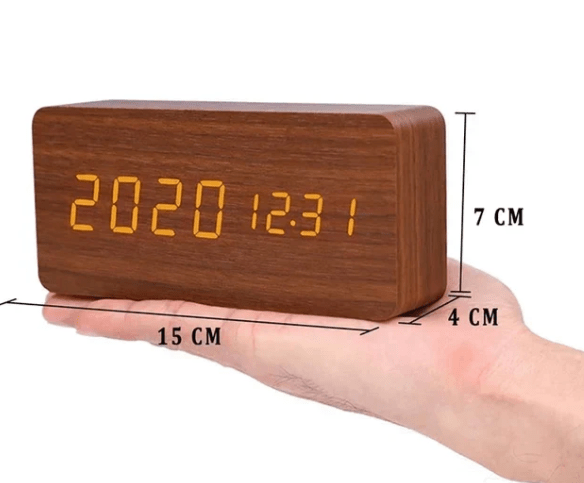 LED wooden watch with voice control
