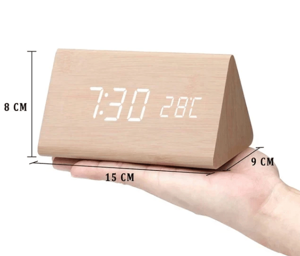 LED wooden watch with voice control