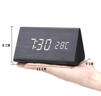 LED wooden watch with voice control